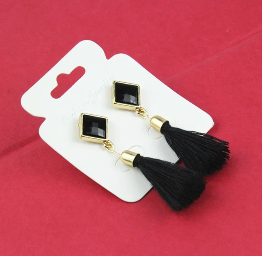 1 пара Горячая Винтаж длинные серьги с кисточками модные аксессуары Квадратные