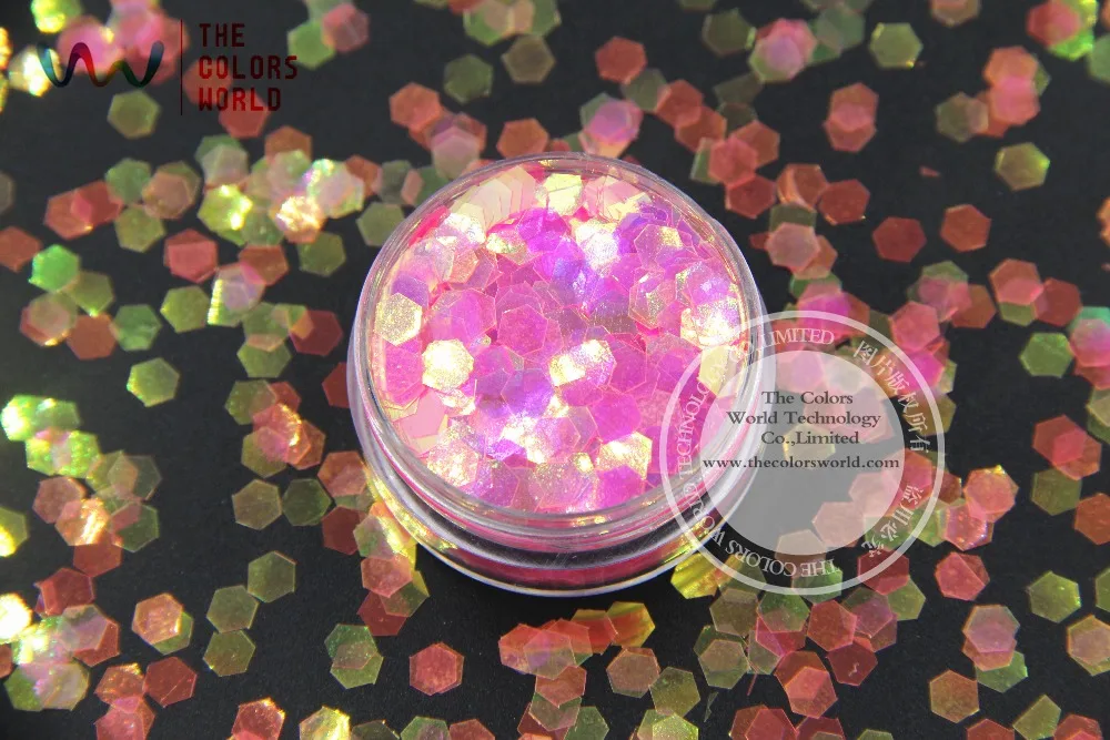 TCR339 американская фантазия Радужный Розовый цвет Шестигранная форма 5 мм размер