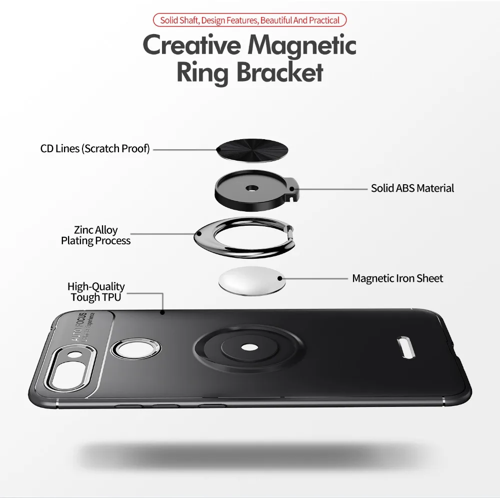 Чехол для Redmi 6 Pro магнитный кольцевой кронштейн подставка телефона чехол Note