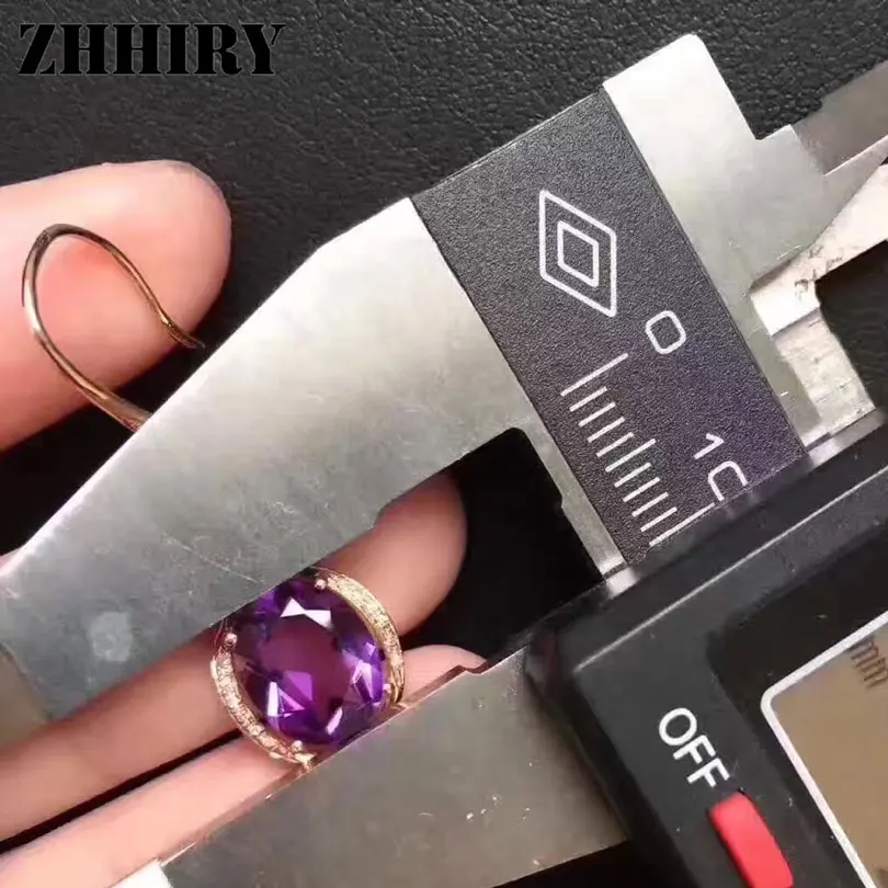 ZHHIRY настоящий натуральный аметист генкамень 925 Висячие серьги из серебра пробы