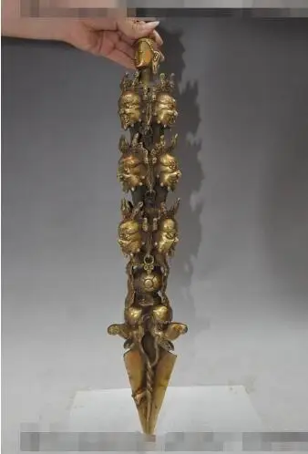 YM 306 Тибетский буддизм латунь Dorje Phurpa sakyamuni хакала Будда чудовище Ваджра кинжал -