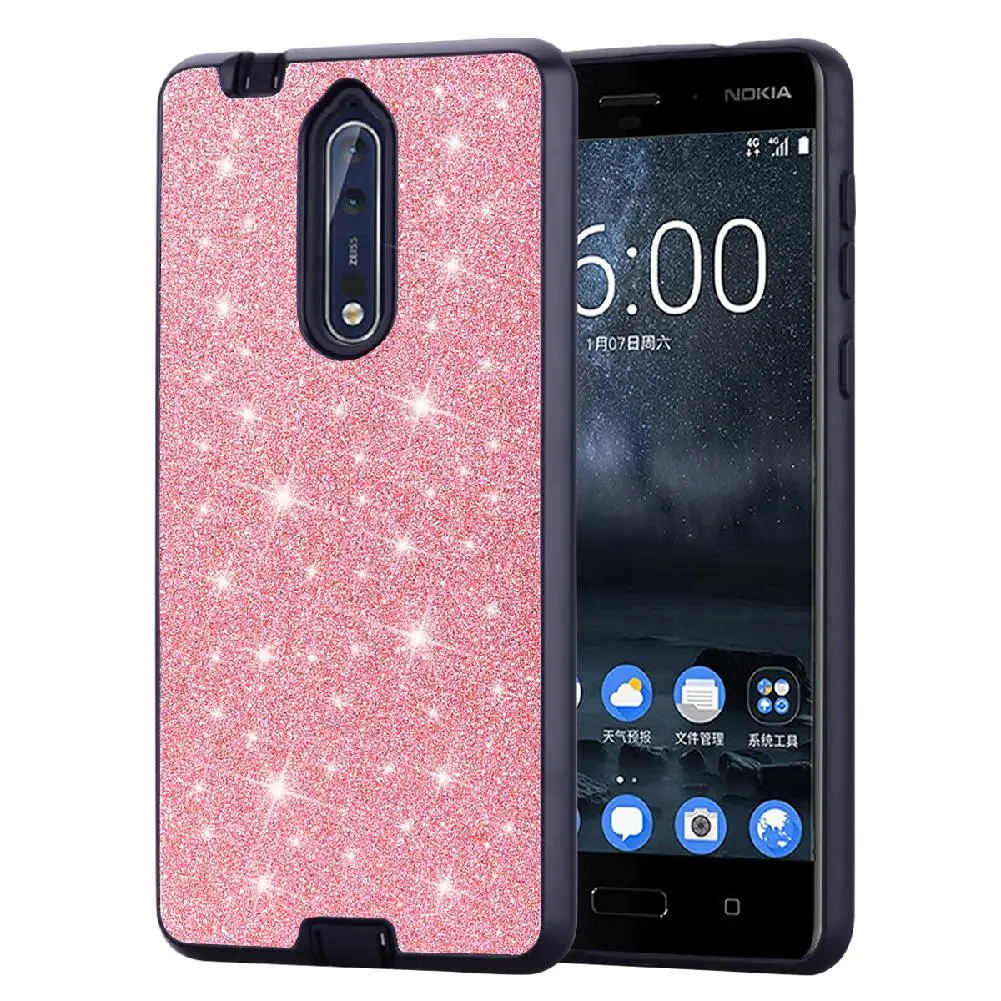 Kuulee для Nokia 8 роскошный блестящий Блестящий чехол Гибридный PC силиконовый