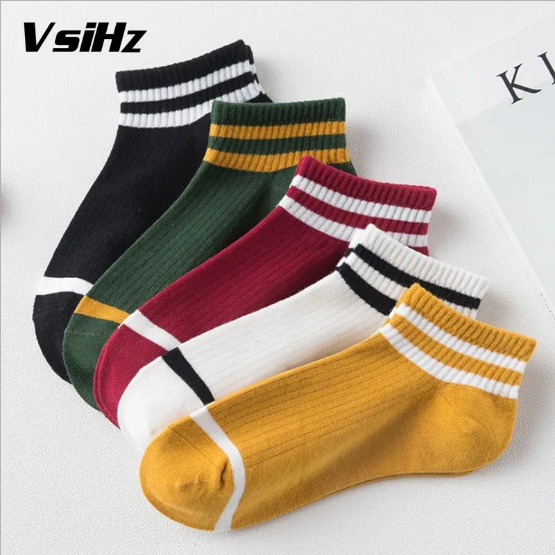 Women Classic Striped Cotton Short Socks Summer Ankle slippers Female Art Funny Soft Casual Hosiery Fashion Sox | Женская одежда
