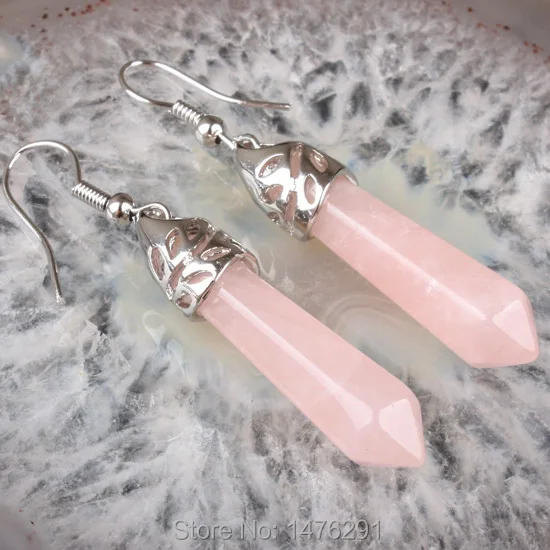 Горячая лазурит Howlite каменный розовый кварц черный оникс опал Малахит Родонит шестиугольный граненый крючок Висячие Серьги 1 пара