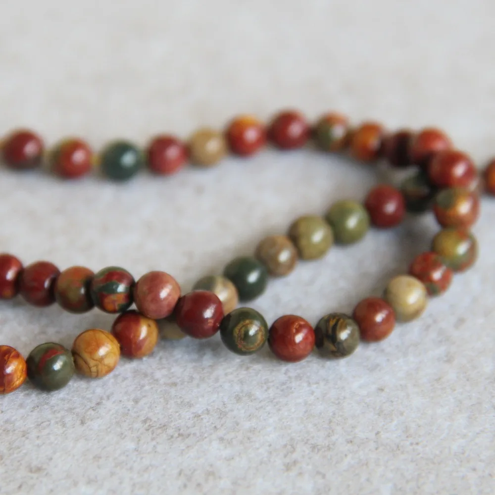 

(Min Order1) 6mm Fashion New Multicolor Natural Picasso Beads Round Stone Accessory Parts 15inch Jewelry Making Design Wholesale