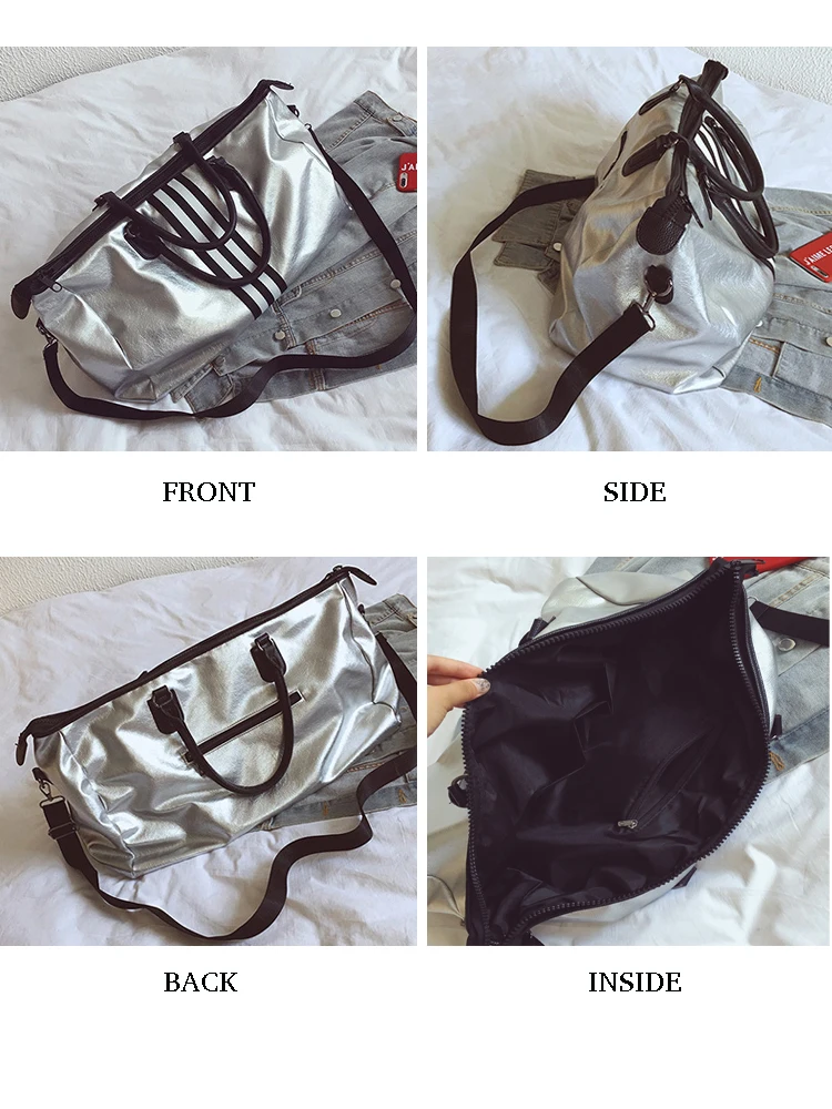 Кожаная Дорожная сумка для женщин и мужчин спортивная в полоску спортивные сумки