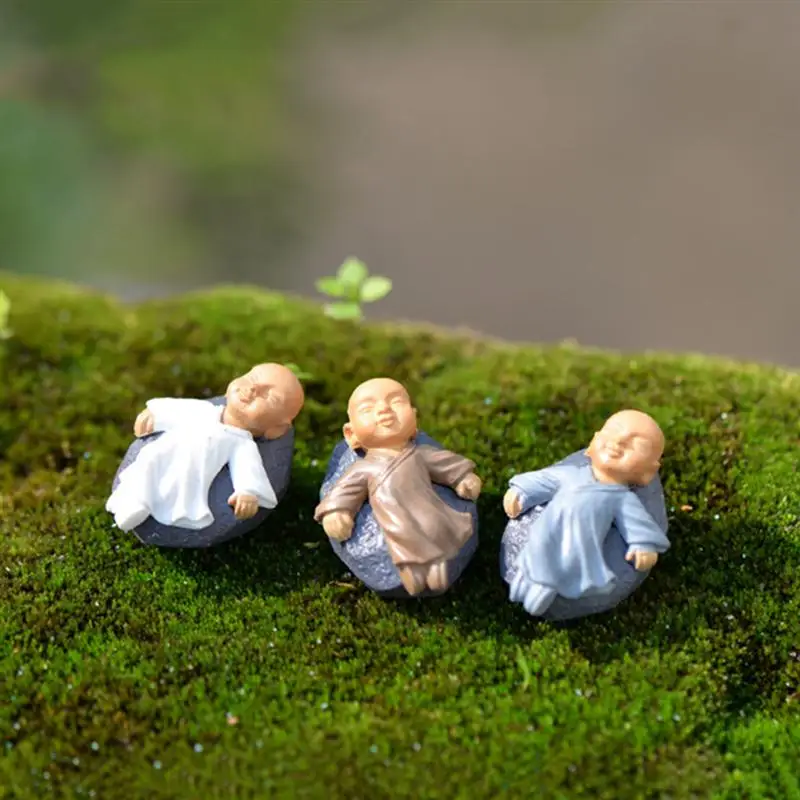 3 шт. керамические Монки Статуэтка Будда Ремесла подарок автомобиль интерьерный