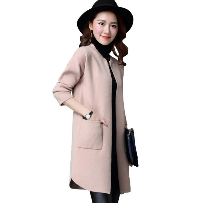 Женский длинный вязаный кардиган свободный свитер большого размера новинка 2018| |