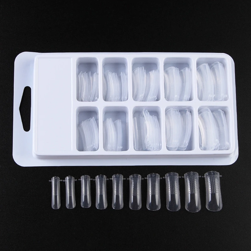 100PCS/box Quick Building Mold Tips Nail Dual Forms With Scale Finger Extension Art UV Gel Nails Tool TDDSS26# | Красота и здоровье