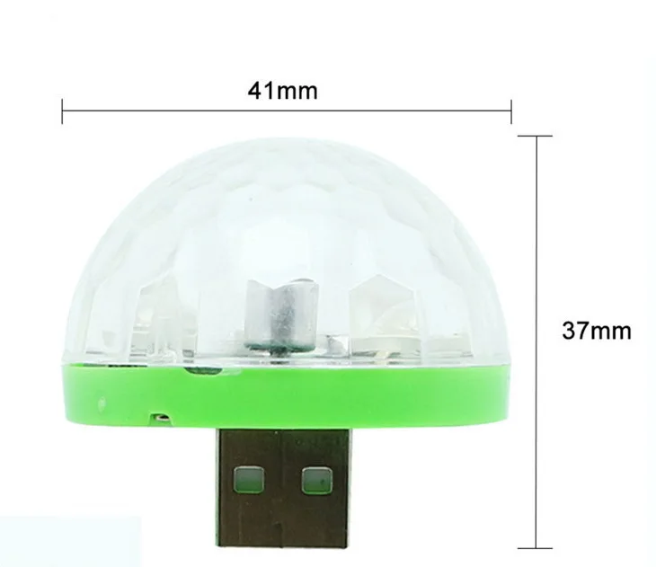 1 шт. светодиодные USB Праздничные огни 5 в RGB Супер Мини романтические 3 Вт DJ изменение цвета Звук Активированный кристалл магический автомобиль для дома лампа окружающей среды