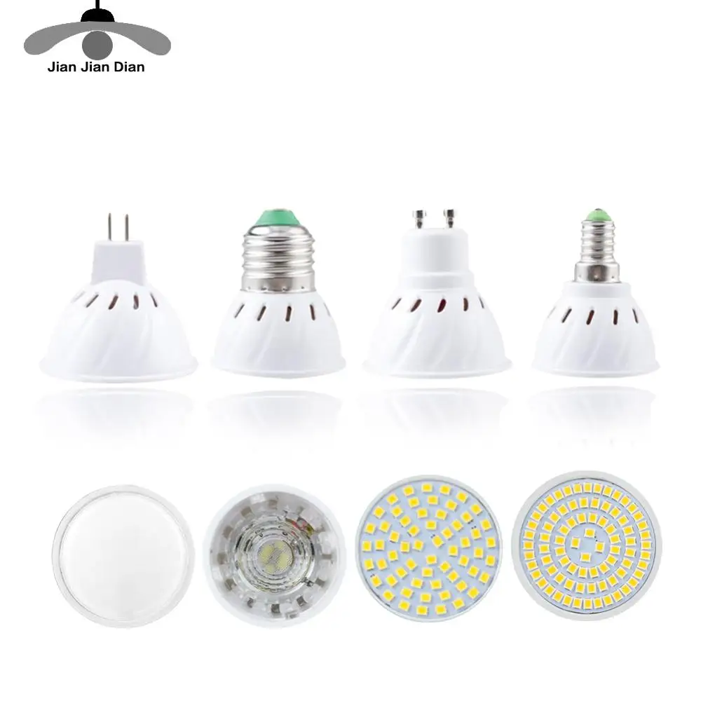 

Светодиодная лампочсветильник MR16 GU10 светильник E14, точечная лампа cfl 2835 SMD, Энергосберегающая лампочка GU5.3, 220 В, 110 В, 3 Вт для украшения дома