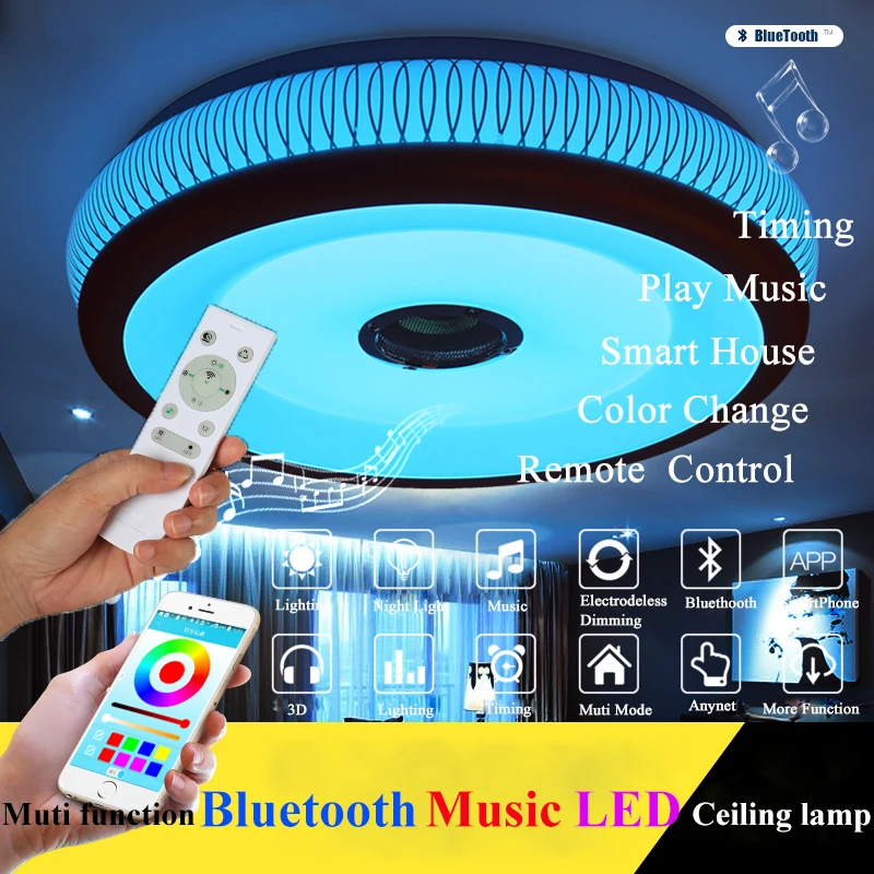 RGB Музыка лампа светодиодный Люстра с Bluetooth управление изменение цвета