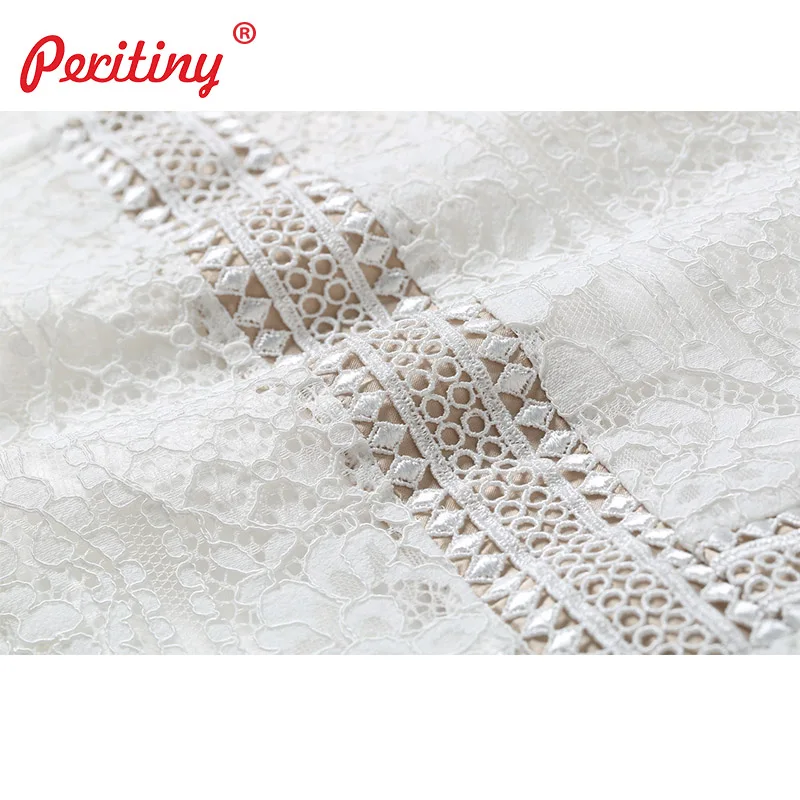 Peritiny белое кружевное платье для женщин весна лето осень повседневное