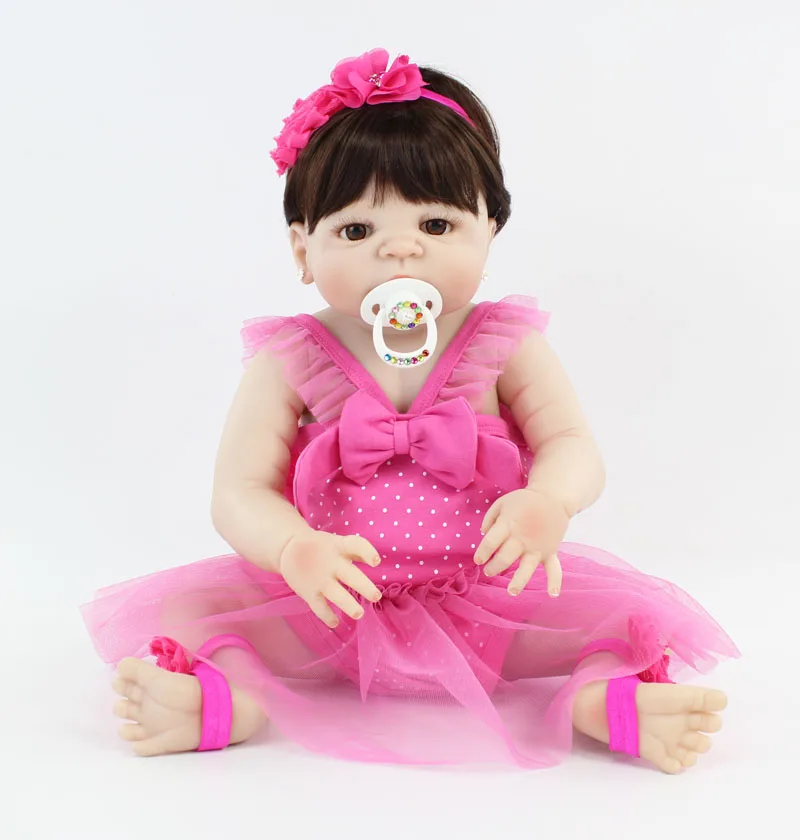 BZDOLL 55 см полный силикона Reborn Baby Doll реалистичные виниловые новорожденных для