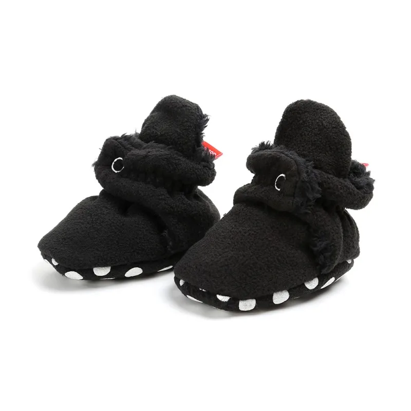 B Унисекс для новорожденных Cozie из искусственного флиса Bootie зимняя теплая детская кроватка для новорожденных обувь классический напольный мальчиков M - Цвет: B