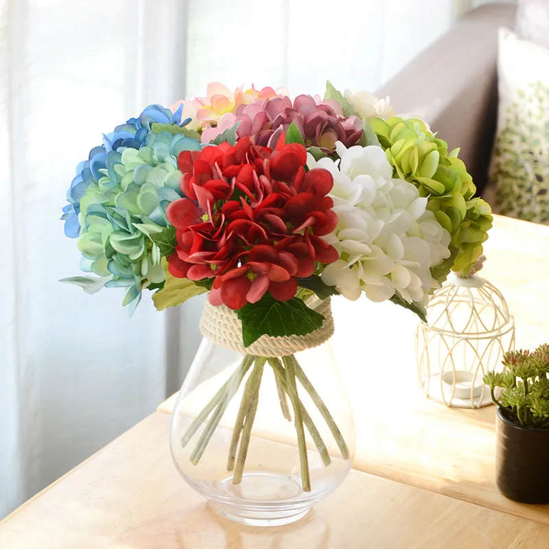 Элегантные Искусственные цветы гортензии ручной работы для свадьбы/Европейская