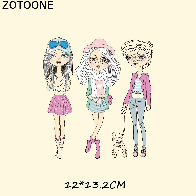 ZOTOONE изображением красивой девушки патчи железные на передачи тепла для детской