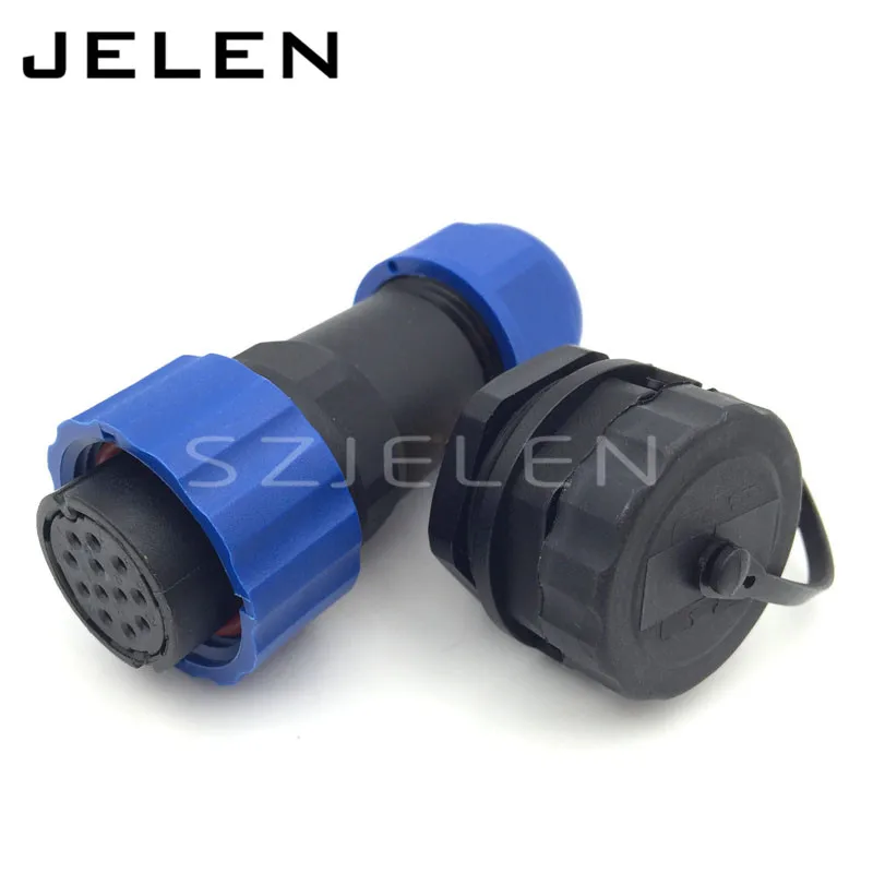 Водонепроницаемый разъем SD20 IP68 12 контактный Мама и папа панельный светодиодный