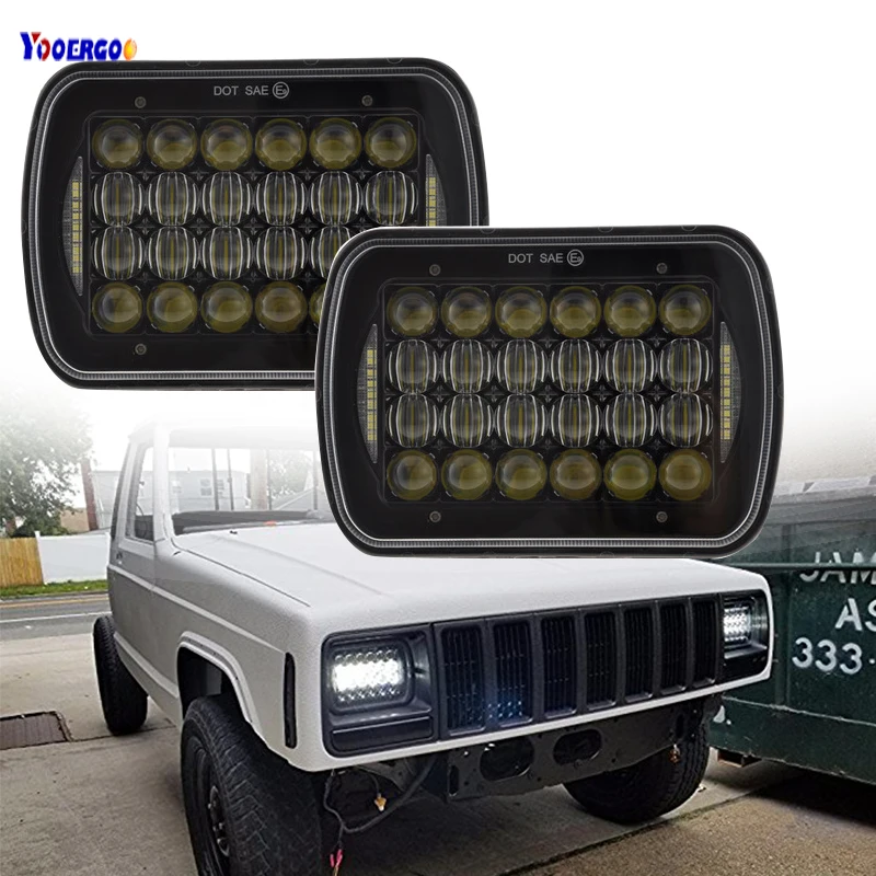 2 шт./компл. 5X7 дюйма 72W фары для H4 светодиодный Замена морской Светодиодный луч с DRL