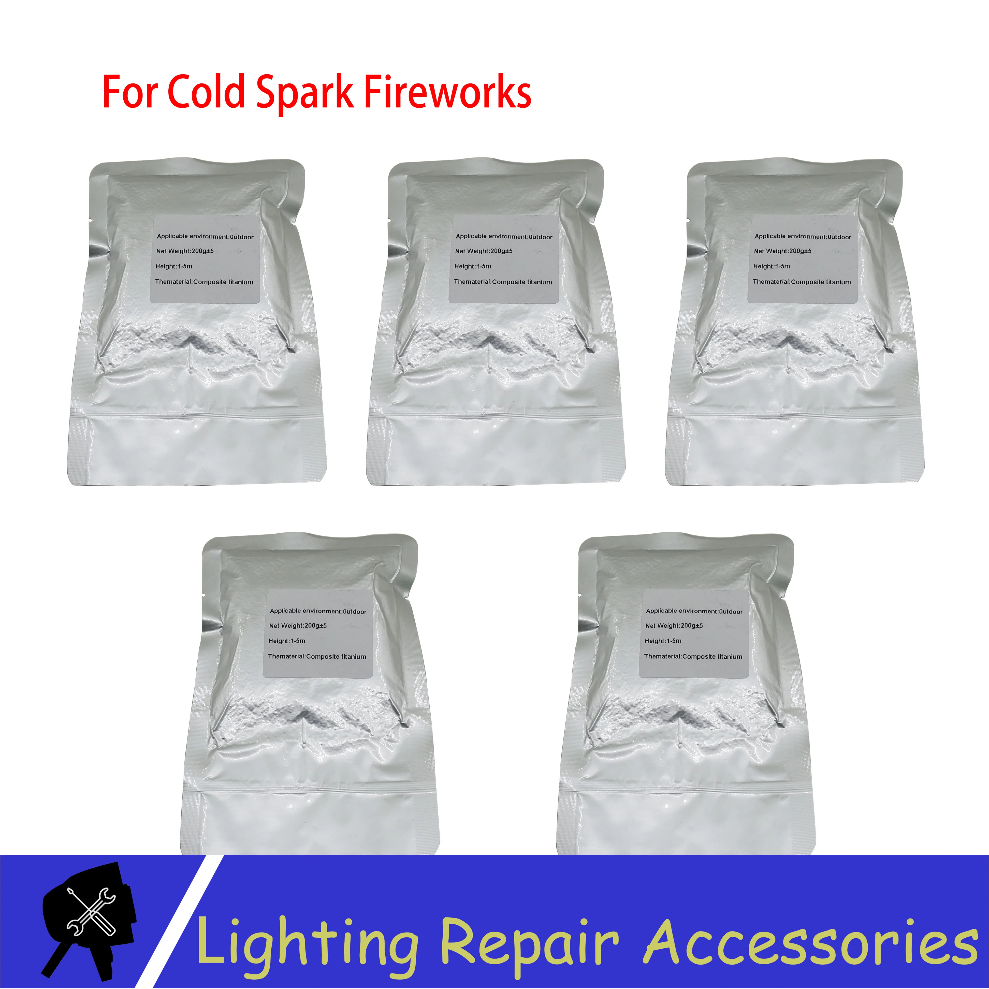 5 Bags/lots 200 г/пакет Крытый холодной Spark Блестящий рефлектор металла Титан TI порошок