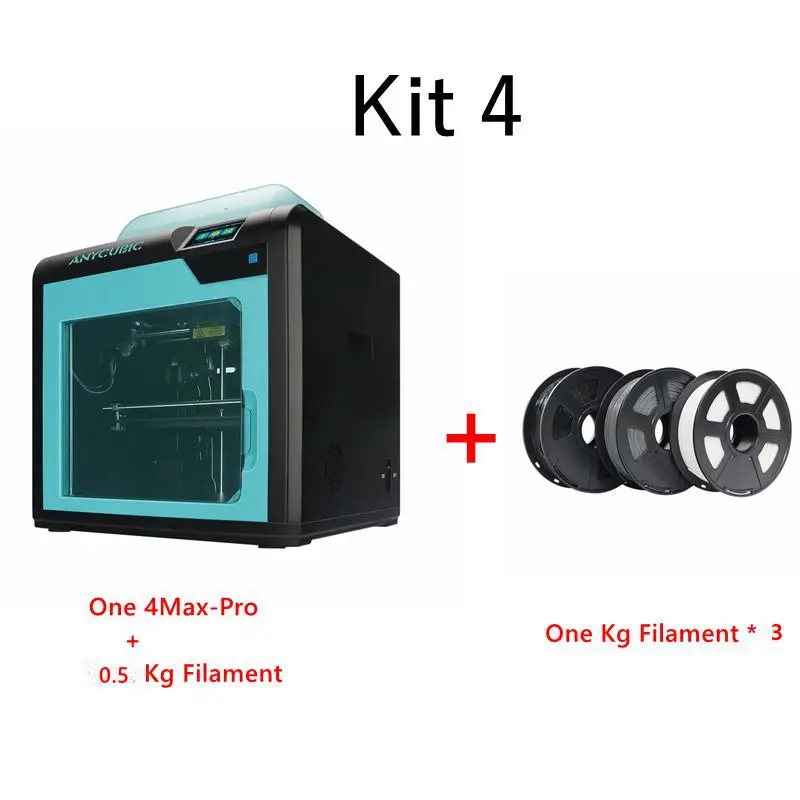 4Max Pro Add 3KG ANYCUBIC 4Max Pro 3d принтер для печати большого размера плюс FDM 3d принтер Diy Kit Impresora 3d drucker drukarka 3d - Цвет: 4Max Pro Add 3KG