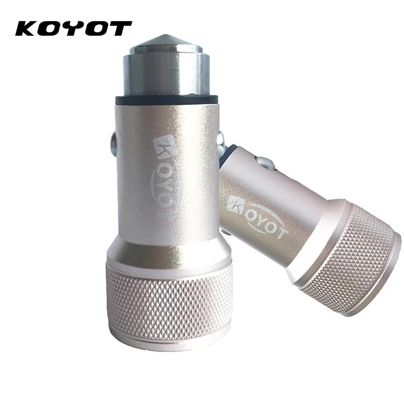 Автомобильное зарядное устройство KOYOT с двумя usb-портами, металлическое быстрое зарядное устройство для мобильного телефона, автомобильное зарядное устройство для планшетных ПК для iPhone7 samsung, USB прикуриватель