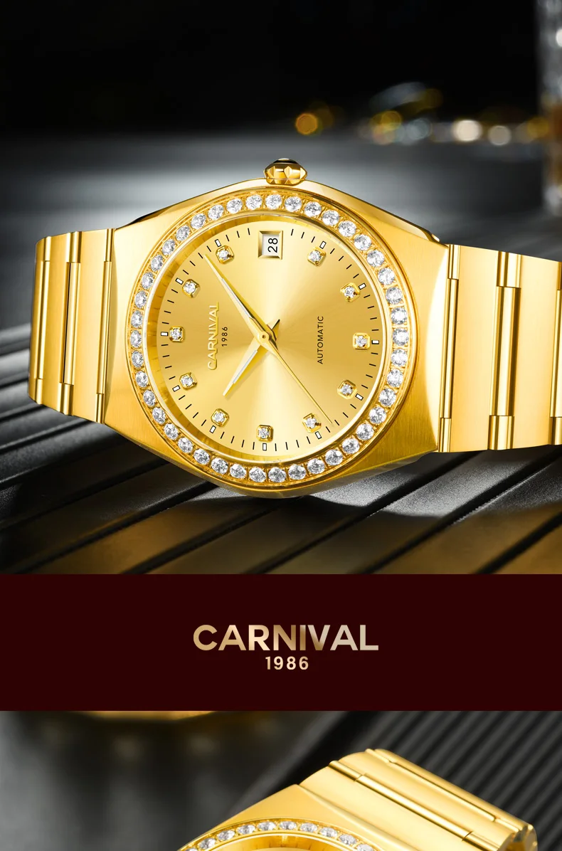 Карнавальный роскошный бренд Miyota механические часы для мужчин полный сталь мужские часы erkek kol saati reloj hombre montre relogio золото