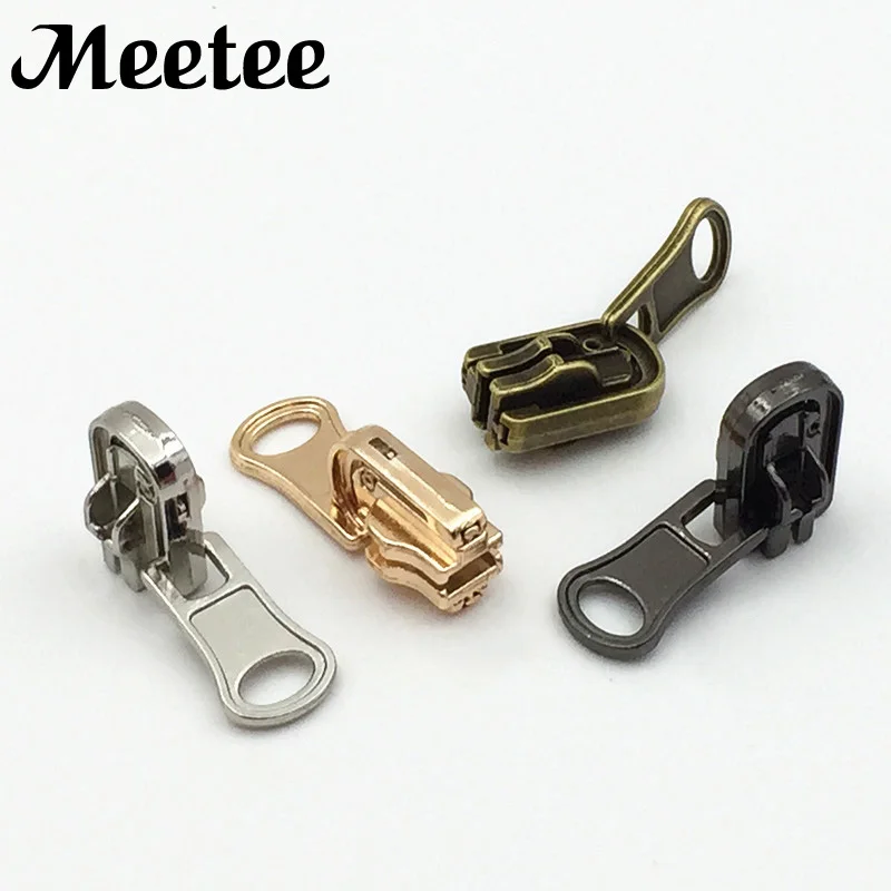 Meetee 5 шт. двойной металлический бегунок # куртки одежда язычок молнии Ремонтный