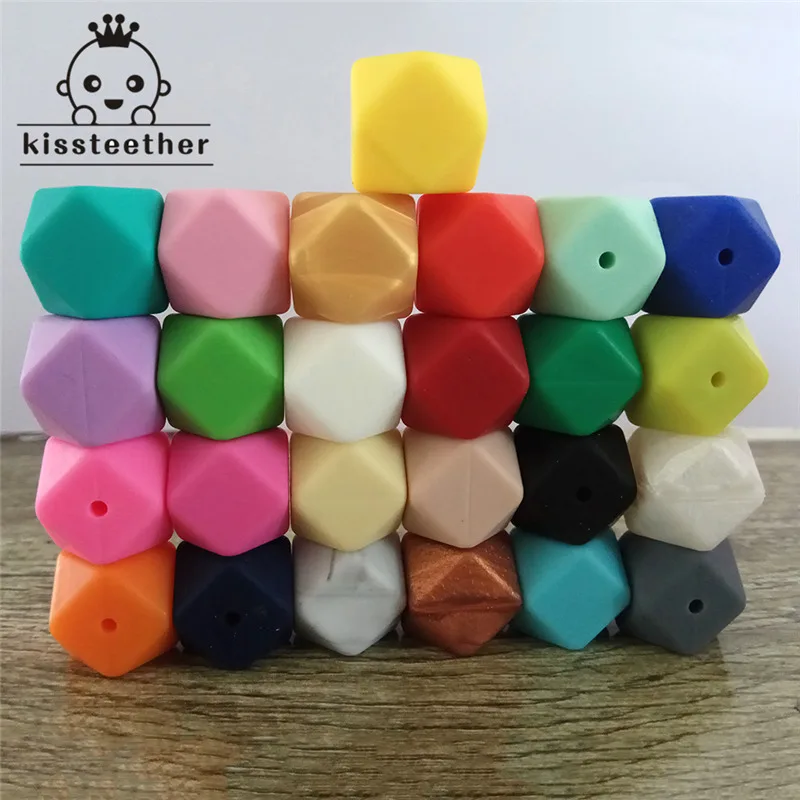 Силиконовые бусины для прорезывателя смешанные цвета 17 мм