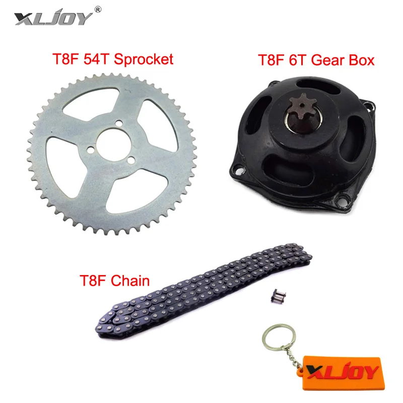 XLJOY T8F 116L цепь + 6T муфта барабанная коробка передач 54T Задняя звездочка для 47cc 49cc