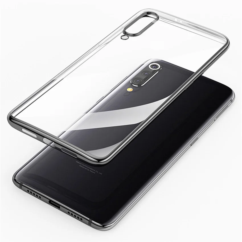 Чехол для Xiaomi Mi 9 с 3D лазерным покрытием бампер из ТПУ мягкий прозрачный чехол SE