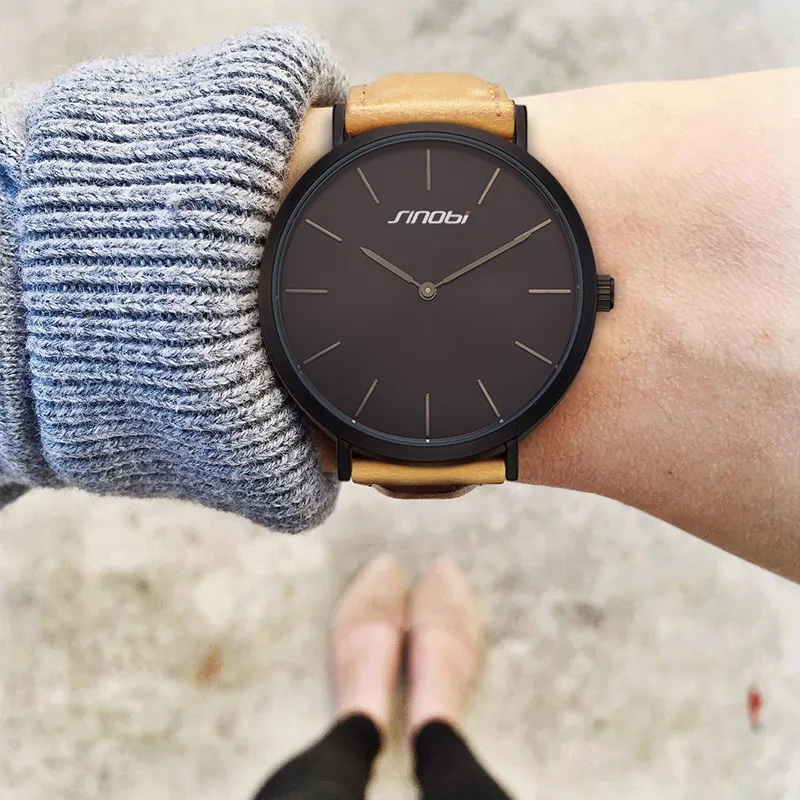 

SINOBI Watches Women Fashion Leather Watches Female Casual Wristwatch Reloj Mujer 2019 Top Brand Luxury Women Quartz Watch #9691
