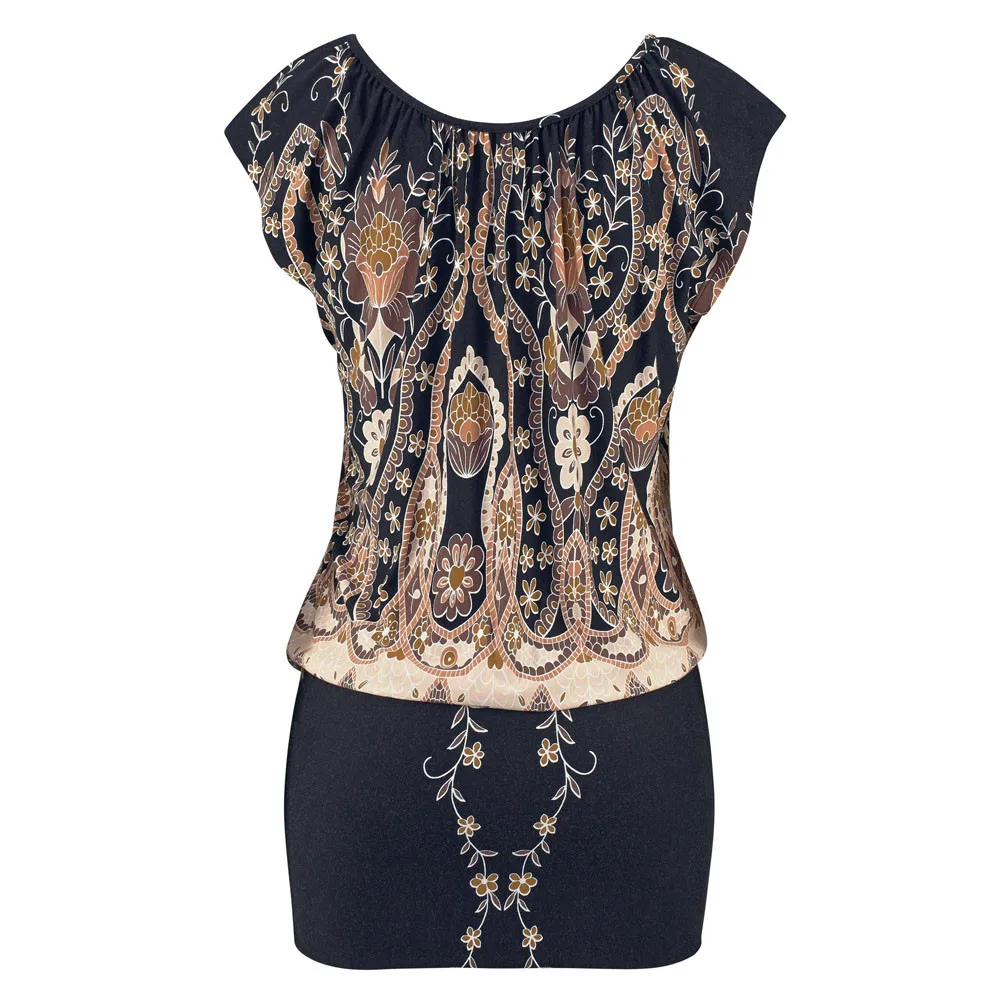 Модные женские летние платья из полиэстера повседневное пляжное мини-платье с