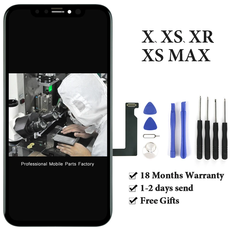 Высокое качество OLED дисплей для iphone X Xs XsMax Xr ЖК сенсорный экран дигитайзер с