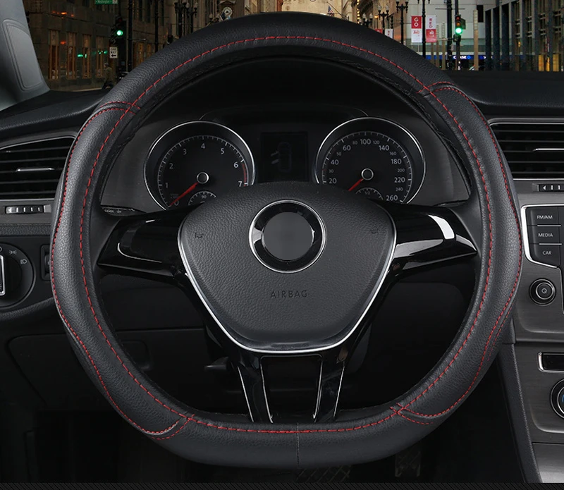 HuiER рулевого колеса автомобиля крышки D Форма для Volkswagen Golf Alltrack для Volkswagen Golf VII( VW Atlas