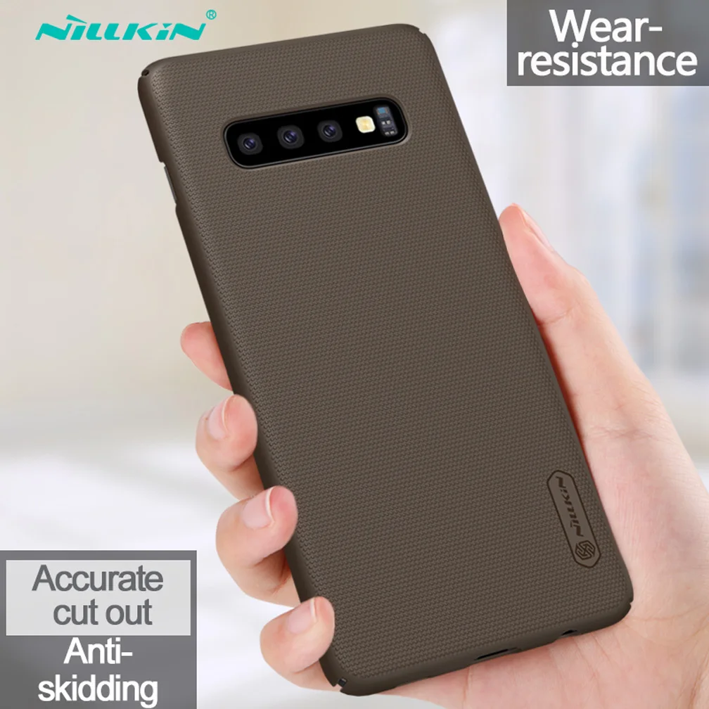 Brown Для samsung Galaxy S10/S10+ Plus чехол NILLKIN супер матовый защитный жесткий чехол-накладка для samsung S10e чехол+ подставка для телефона - Цвет: Brown