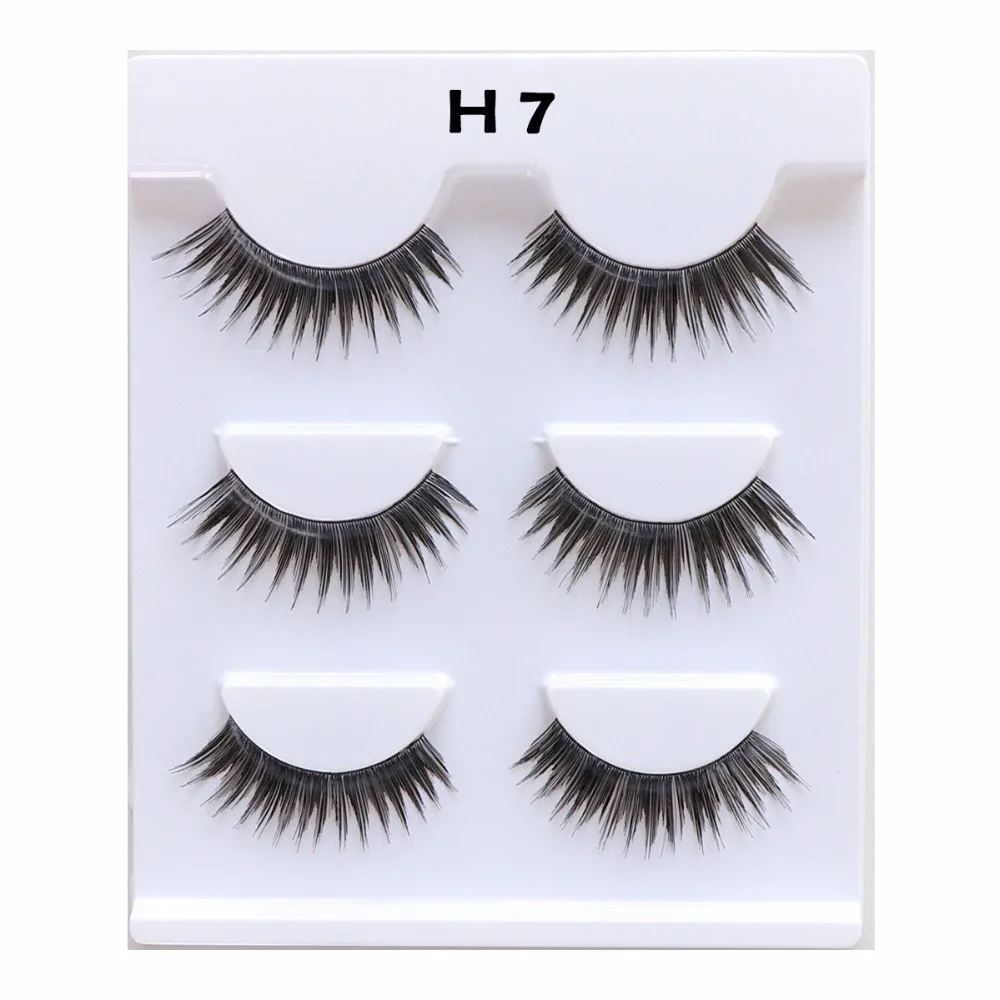 ( H7-H12) Human Hair Strip Lashes Natural Style Wholesale Eyelash LILYCILIA 3 Pairs per Lot | Красота и здоровье