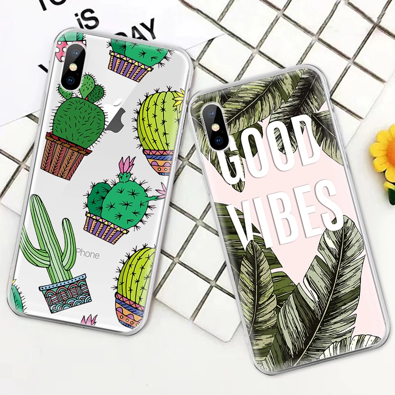 Cute Cactus Pineapple Patterned Case for IPhone X XS Max XR 7 8 6 6S Plus 10 5 S 5S SE Ultra Thin TPU Cover Phone Cases |