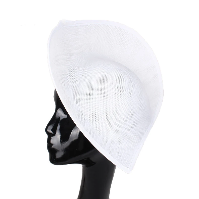 Fascinators Свадебные Шапки Темно-синие Для женщин официальная вечеринка аксессуары для волос с цветами из бисера pamelas сомбреро bodas H23 - Цвет: Белый