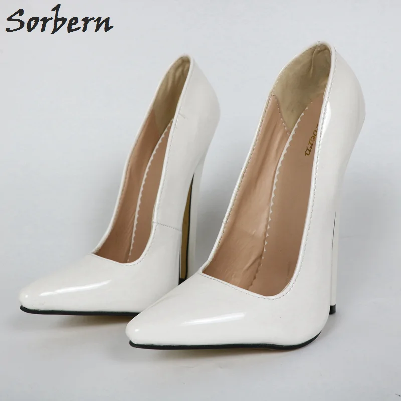 Sorbern Sexy Pink Shiny Pump 7 in Spike Heel Women Shoes Pointed Toe Slip On 18Cm Stiletto High Heels Designer Heels Customized