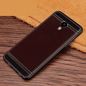 Улыбка чехол для Meizu M2 Примечание принципиально 5,5 дюймов мягкий черный силиконовый Классический личи в полоску чехол для Meizu M2 Примечание силиконовый чехол - Цвет: Коричневый