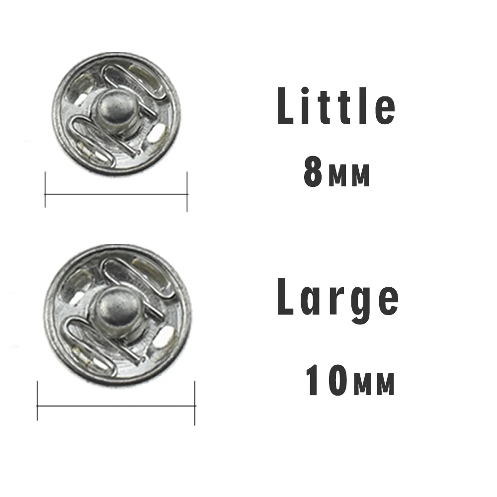50 парт/уп. серебристо черные металлические кнопки из нержавеющей стали шпильки