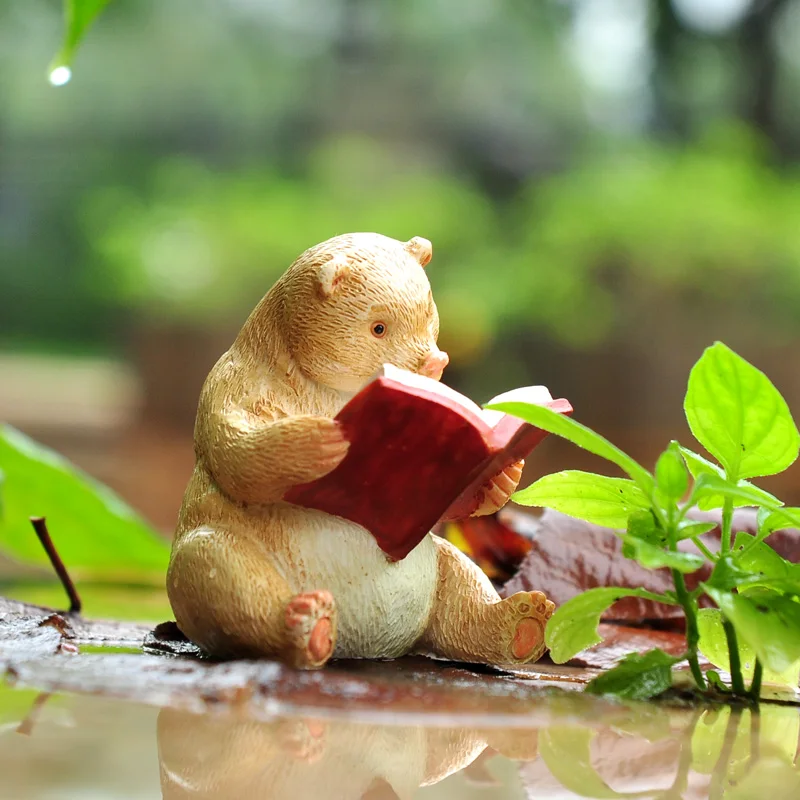 Милые фигурки мультяшных медведей предметы мебели сад животные мясистый