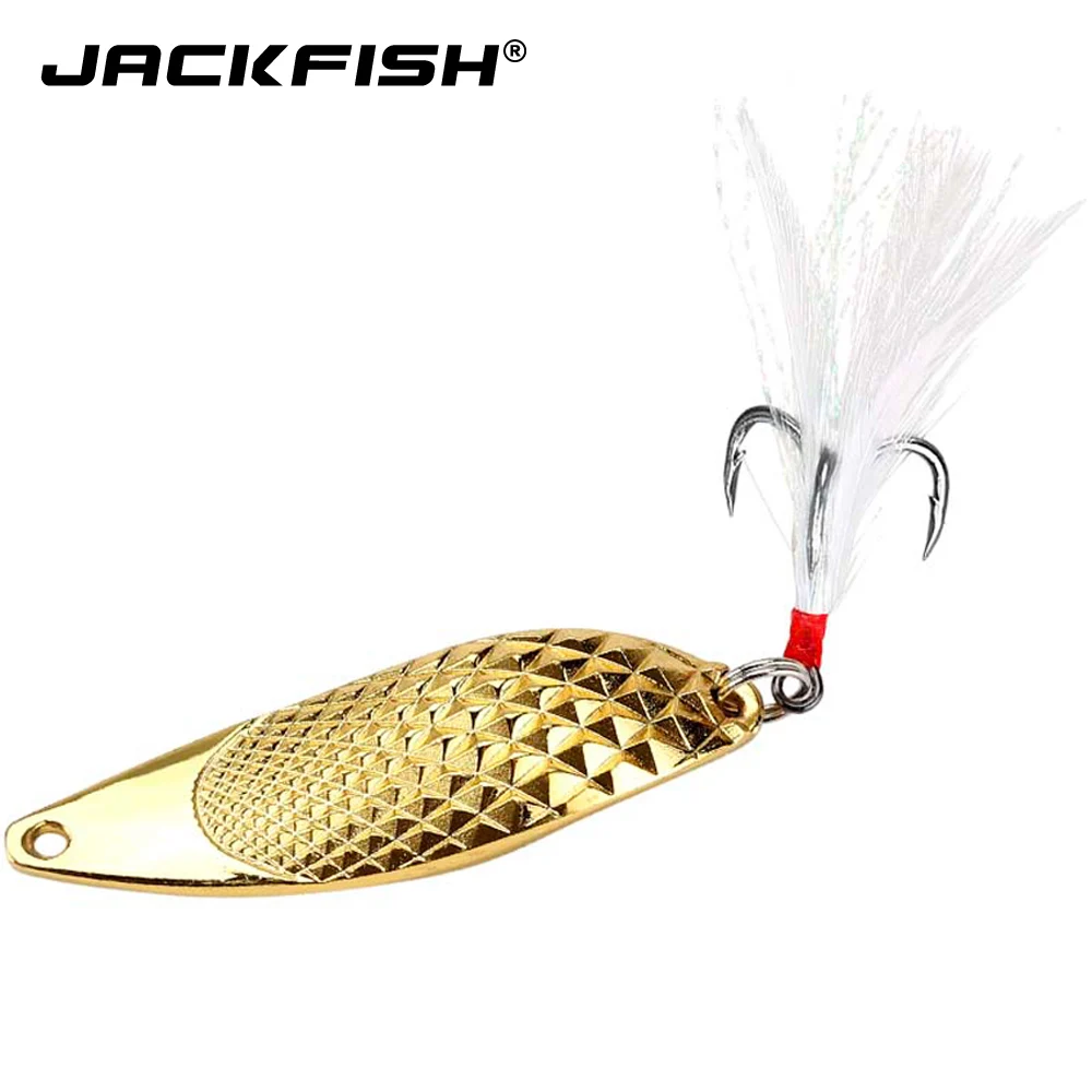 JACKFISH металлическая приманка в виде ложки 10 г/15 г/20 г серебристая/Золотистая с