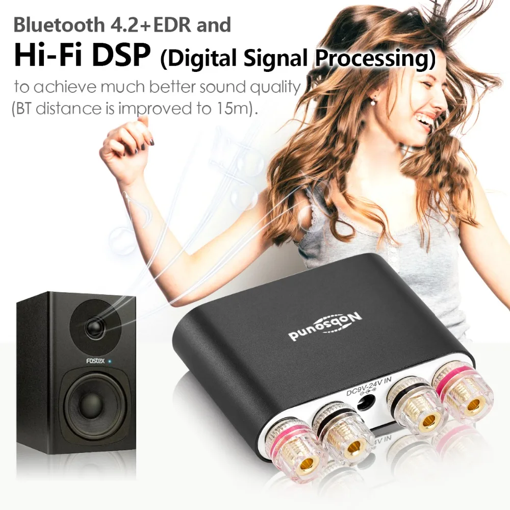 Douk аудио hi-fi TPA3116 Цифровые усилители стерео мини DSP Bluetooth 4,2 домашний аудио Настольный усилитель мощности 50 Вт* 2