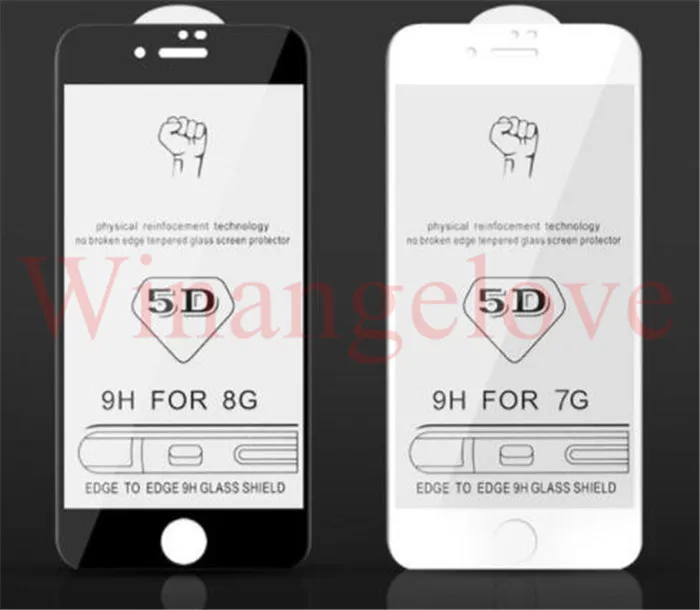 3D 4D 5D изогнутый экран протектор для iPhone X 8 7 6 6S Plus полное покрытие пленка