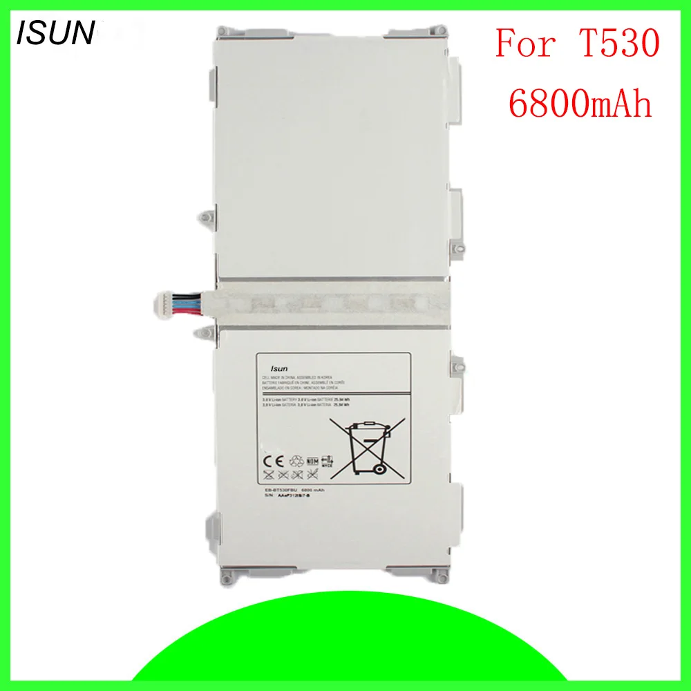 ISUN 2 шт./лот планшетный аккумулятор для Samsung GALAXY Tab4 T530 T531 T533 T535 SM T537 EB BT530FBU 6800