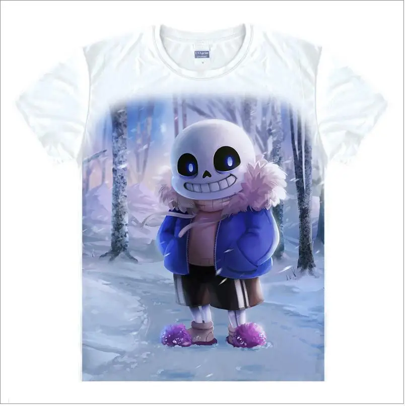 17 Игра «Undertale» футболка с коротким рукавом Undertale sans and papyrus футболка для подростков череп brother аниме одежда подарок Топ футболки - Цвет: 17