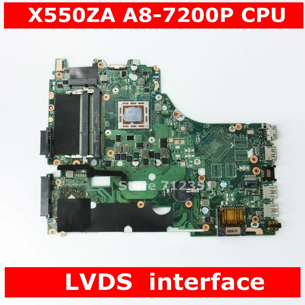 X550ZA A8 7200P CPU Материнская плата ASUS X550ZE X550Z X550 K550Z X555Z VM590Z материнская для ноутбука LVDS