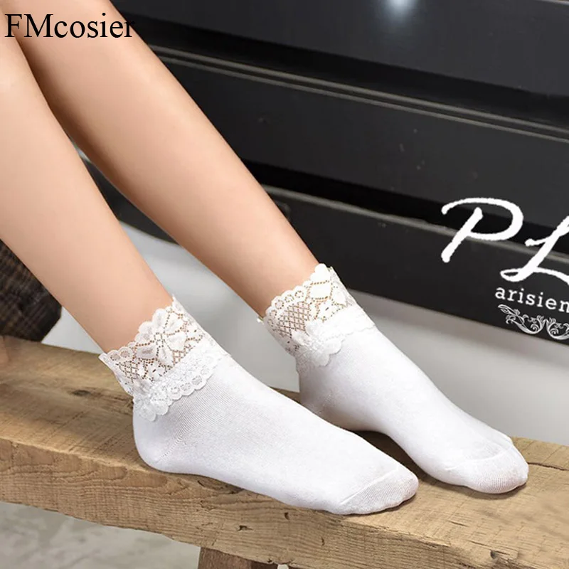 6 пар весна-лето женские кружевные носки короткие хлопковые повседневные